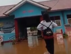 Hari Pertama Masuk Sekolah, SMPN 5 Angkona disambut Banjir