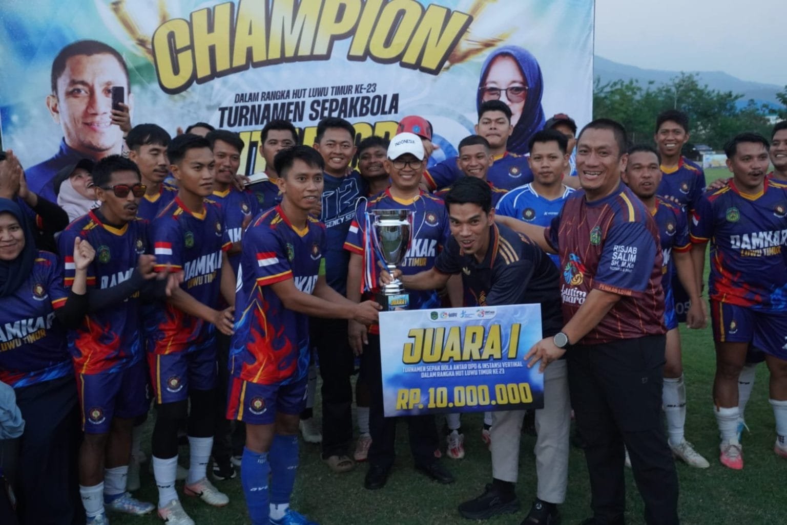 Damkar Juara, Bupati Irwan Ikut Cetak Gol Warnai Final Turnamen Antar-OPD Lutim